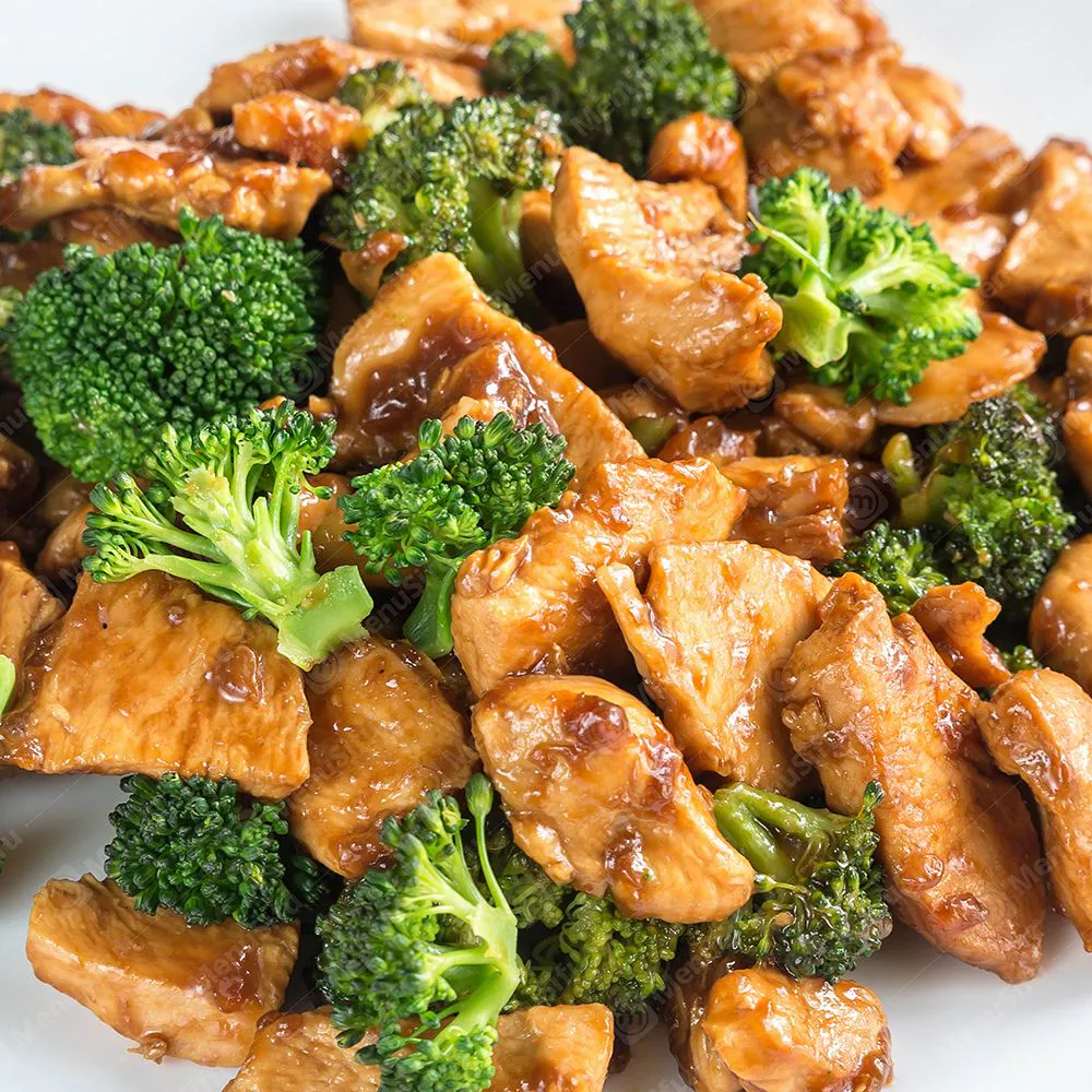 Teriyaki chicken stir-fried with fresh broccoli florets at Chinese Wok, a Chinese Restaurant in Seymour