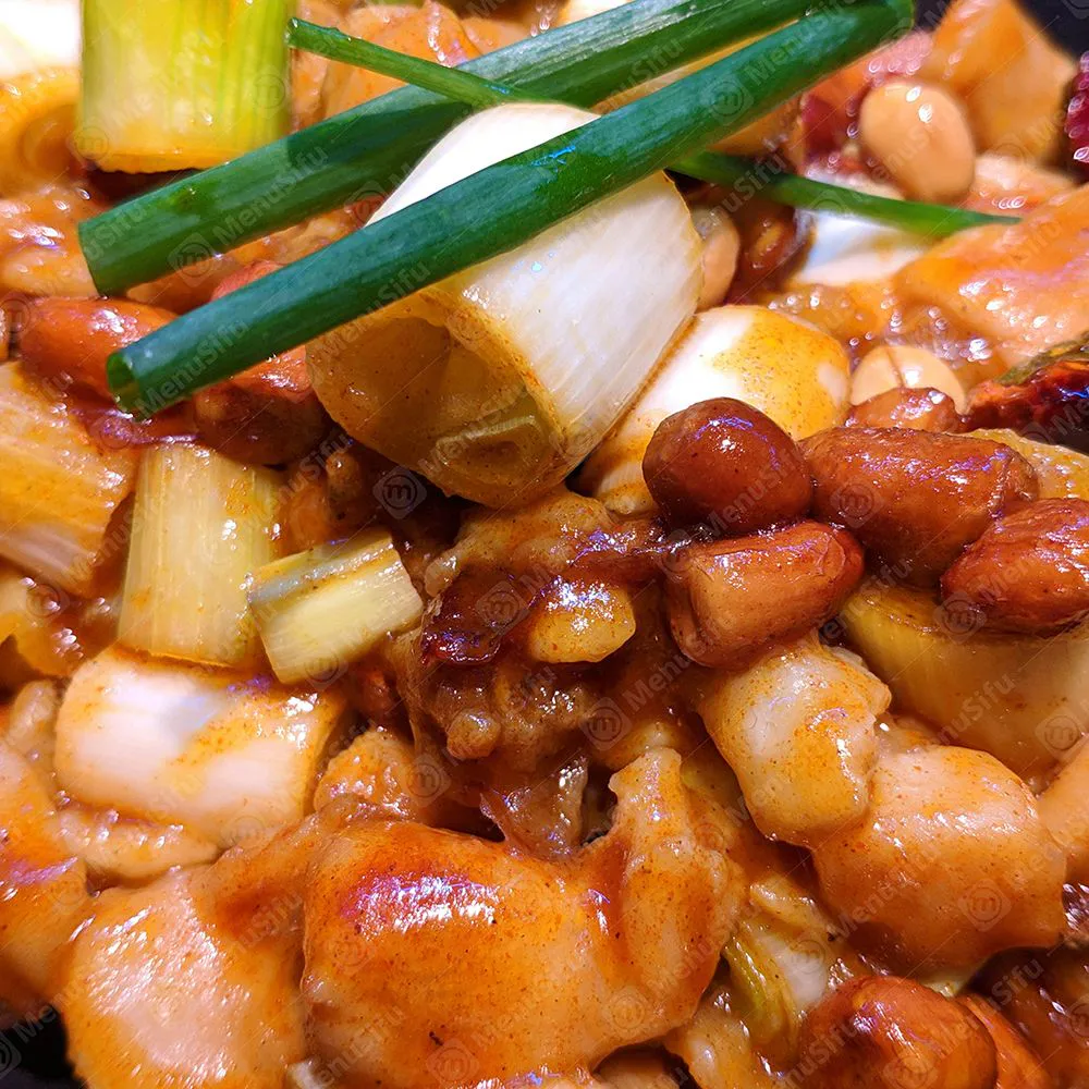 Kung pao chicken stir-fried with peanuts, scallions and dried chili at Chinese Wok, a Chinese Restaurant in Seymour
